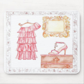 Tapis De Souris Mousepad rose vintage de robe