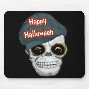 Tapis De Souris Mousepad Skeleton Head Happy Halloween