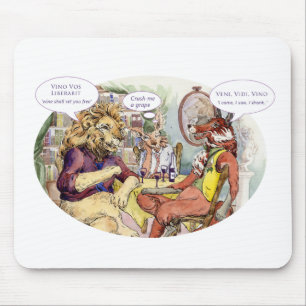 Tapis De Souris Mousepad - trois amis et une bouteille du vin