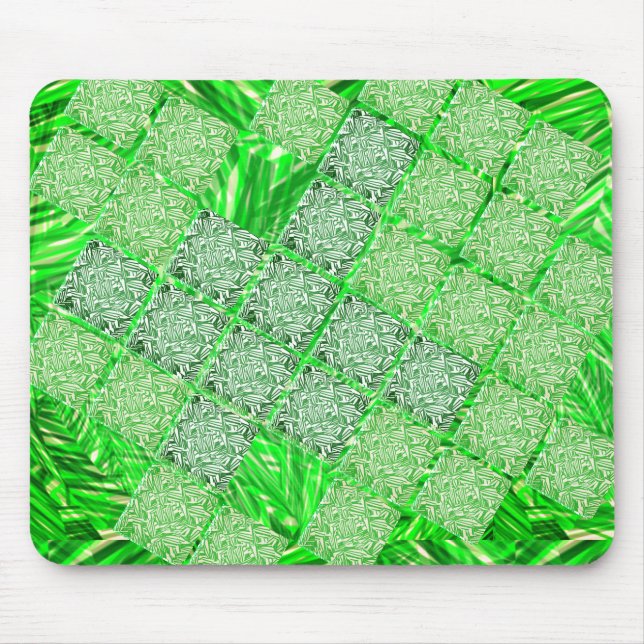 Tapis De Souris MousePad verde chamativo com quadrados e 'falha' (Devant)