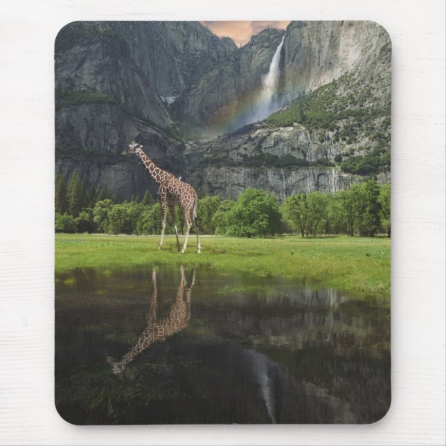 Tapis De Souris mousepad yosemite chute girafe arc-en-ciel (Devant)