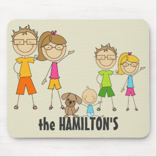 Tapis De Souris Mousepads Figure Stick Famille