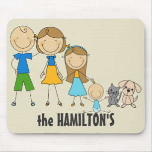 Tapis De Souris Mousepads Figure Stick Famille
