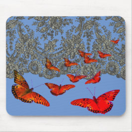TAPIS DE SOURIS MOUSPAD MOTIF DE LACE ANTIQUE ET BULLETINS ROUGES