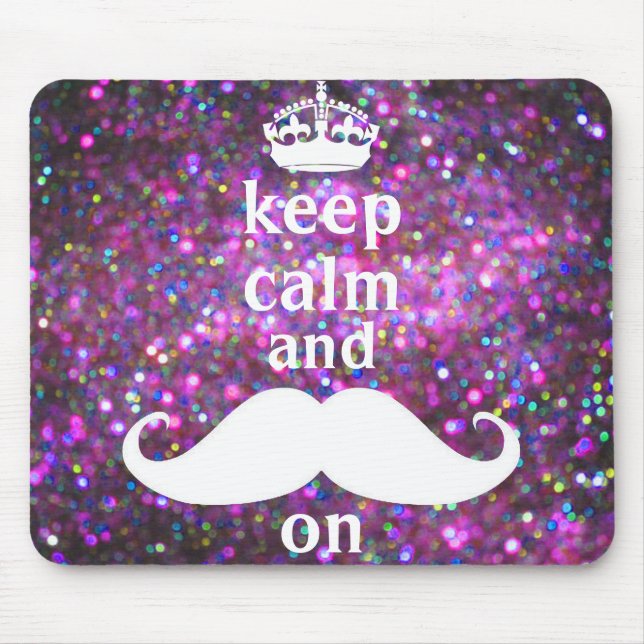 Tapis De Souris Moustache blanche avec l'étincelle de pourpre et (Devant)