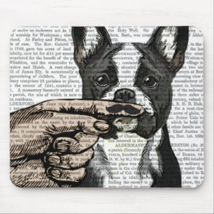 Tapis De Souris Moustache de bouledogue français et de doigt