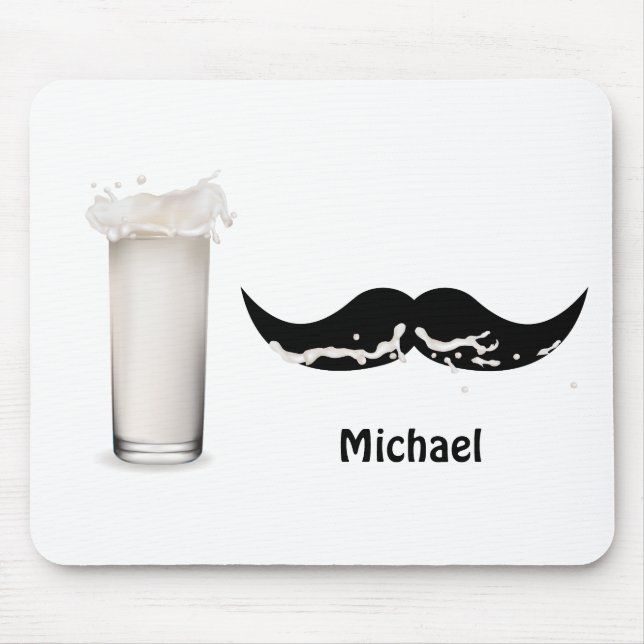 Tapis De Souris Moustache de lait personnalisée (Devant)