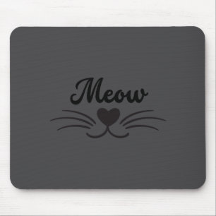 Tapis De Souris Moustache et barbe drôle de chat Kitty Meow