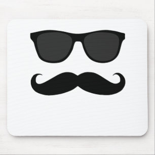 Tapis De Souris Moustache et cadeau noirs d'humeur de lunettes de