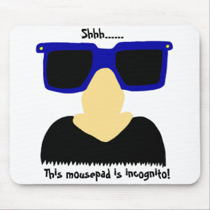 Tapis De Souris Moustache Incognito et lunettes Mousepad