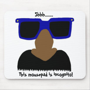 Tapis De Souris Moustache Incognito et lunettes Mousepad
