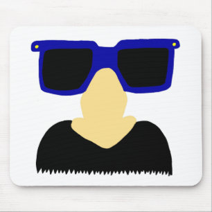 Tapis De Souris Moustache Incognito et lunettes Mousepad