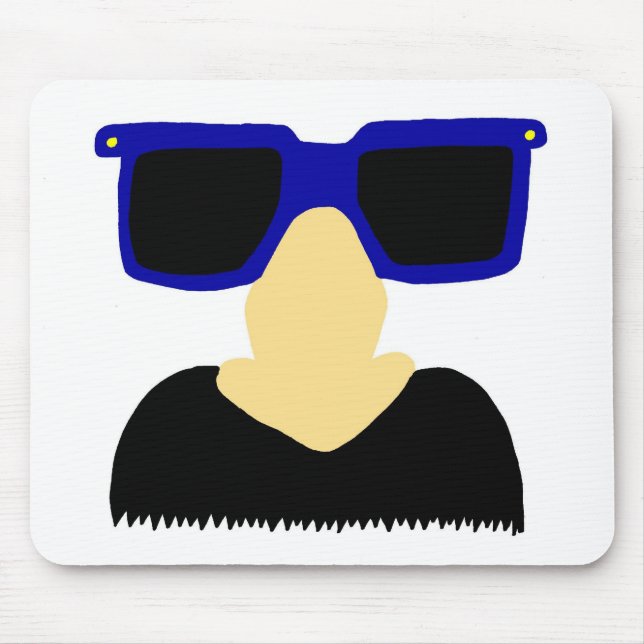 Tapis De Souris Moustache Incognito et lunettes Mousepad (Devant)
