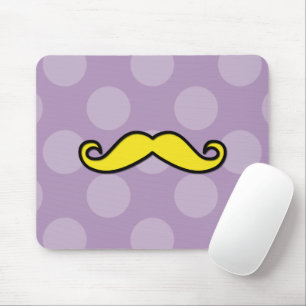 Tapis De Souris Moustache Jaune, Mustache Curl, Stache, Pois