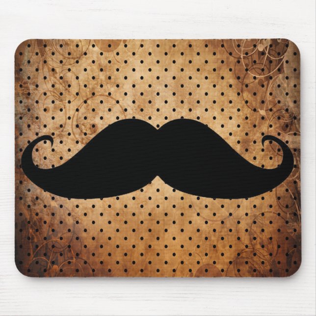 Tapis De Souris Moustache noire drôle (Devant)
