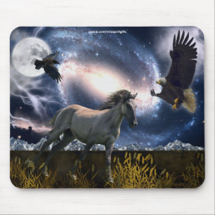 Tapis De Souris Moustang espagnol, Aigle de Bald & Galaxy Art Mous