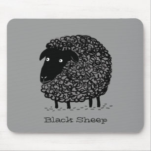 Tapis De Souris Mouton noir avec texte personnalisé