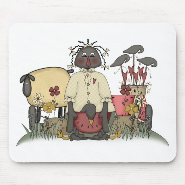 Tapis De Souris Moutons et corneilles de poupée d'Annie (Devant)