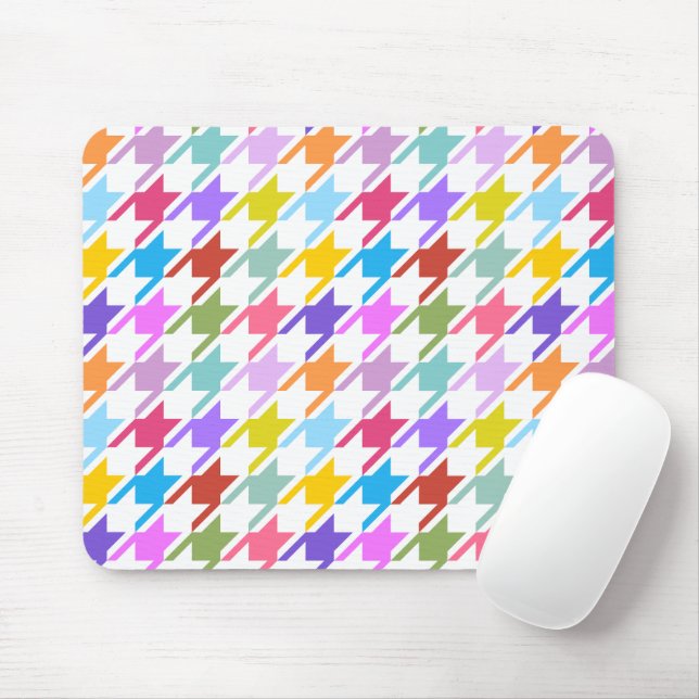 Tapis De Souris Multicolore à dents dorsales+Grand Motif blanc (Avec souris)