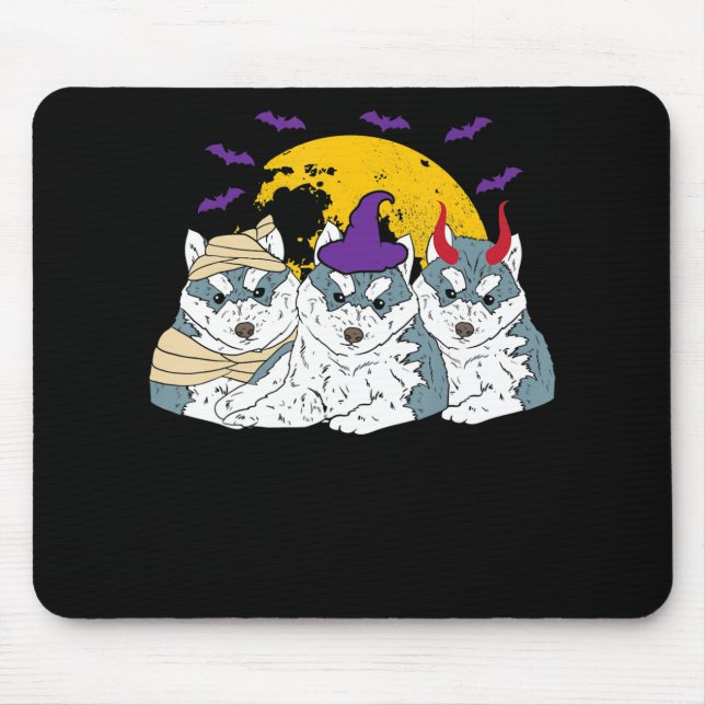 Tapis De Souris Mummy witch siberian husky dog assolé (Devant)
