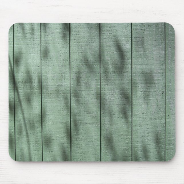 Tapis De Souris Mur en bois vert rustique avec les ombres (Devant)