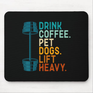 Tapis De Souris Musculation Haltérophilie Boire Café Animaux de Co