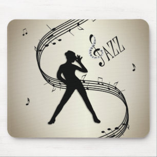 Tapis de souris musical doré pour danse jazz