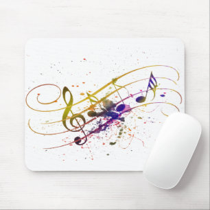 Tapis De Souris Musique colorée éclaboussée