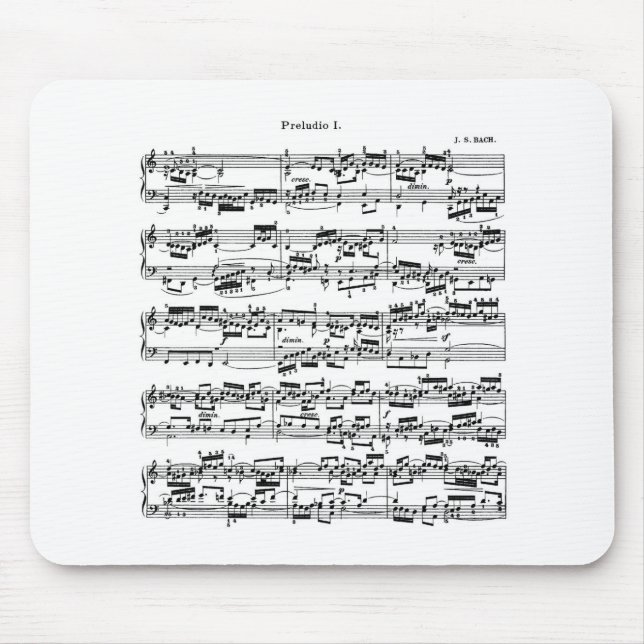 Tapis De Souris Musique de feuille par Bach (Devant)