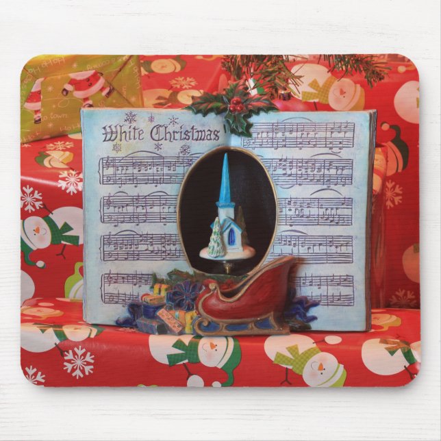 Tapis De Souris Musique de Noël Boîte à musique Souris Pad (Devant)