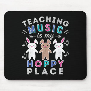 Tapis De Souris Musique Enseignant Cadeau Pâques lapin Hoppy Rabbi