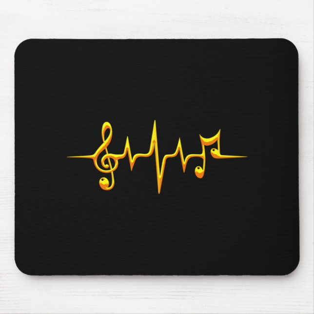 Tapis De Souris Musique Notes d'impulsions Clé Fréquence Wave Soun (Devant)