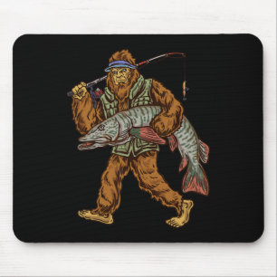 Tapis De Souris Muskie Fishing Tigre Musky Chasse Pêcheur Bigfoot