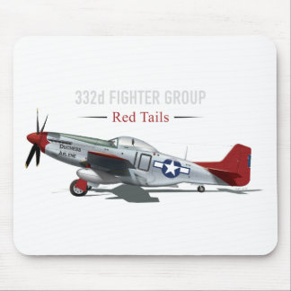 Tapis De Souris Mustang rouge de la queue P-51 des aviateurs de