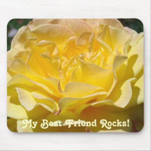 Tapis De Souris My Best Friend Rocks! mousepad Yellow Rose Flower