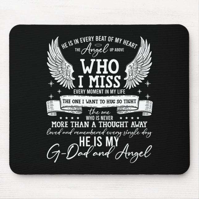 Tapis De Souris My G-dad Is My Guardian Angel In Heaven, Grief To  (Devant)