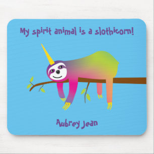 Tapis De Souris My Spirit Animal est un Slothicorn