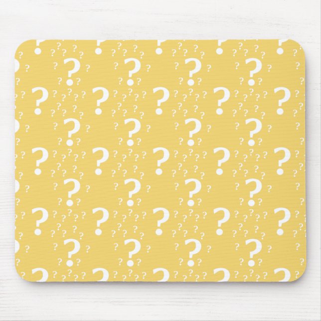Tapis De Souris Mystère question marque énigme puzzle jaune (Devant)
