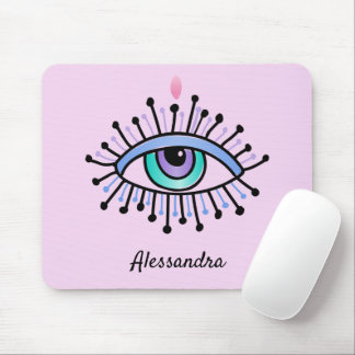 Tapis De Souris Mystique All-Seeing yeux rose pâle