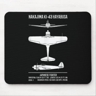 Tapis De Souris Nakajima Ki-43 Hayabusa Avion de chasse japonais