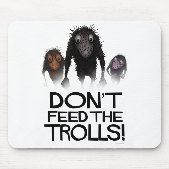 Tapis De Souris N'alimentez pas les trolls ! Ordinateur drôle (Devant)