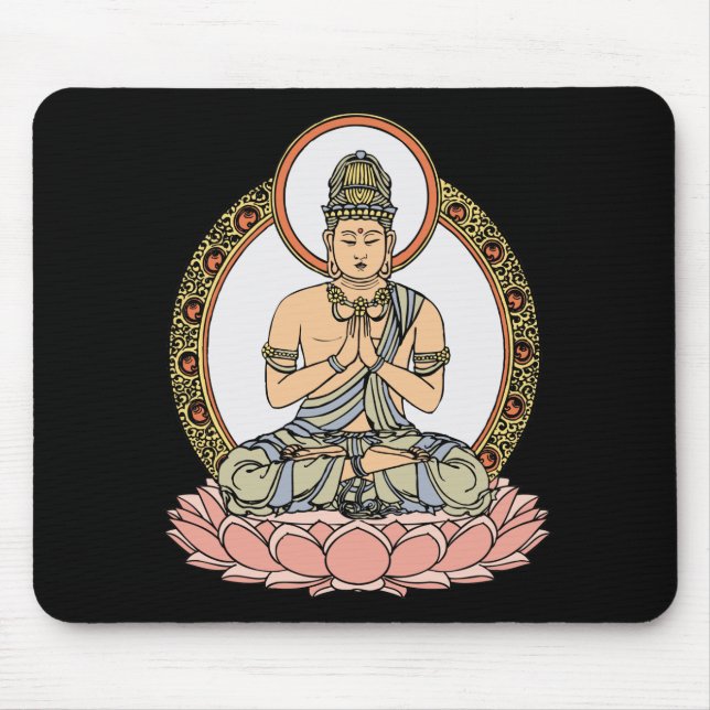 Tapis De Souris Namaskara Mudra Bouddha (Devant)