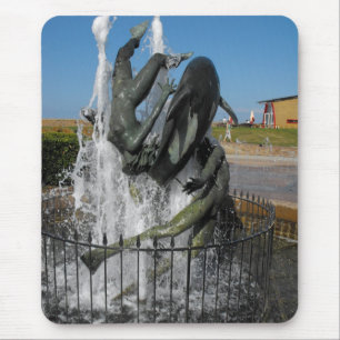 Tapis De Souris Natation avec la fontaine de dauphins