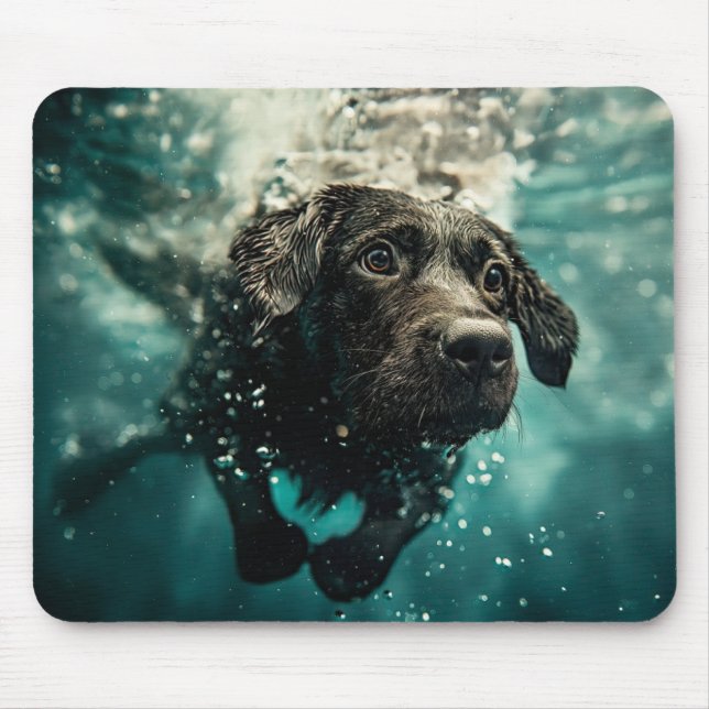 Tapis De Souris Natation Labrador Chiot Design sous-marin (Devant)