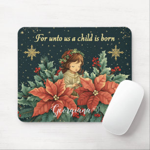 Tapis De Souris Nativité biblique personnalisée Enfant & Verse