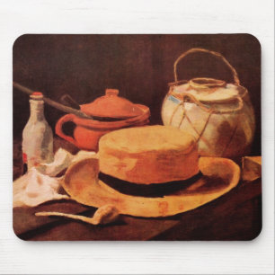 Tapis De Souris Nature morte Chapeau de paille jaune de Vincent va