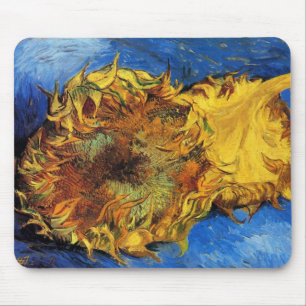 Tapis De Souris Nature morte Deux tournesols coupés par Vincent va