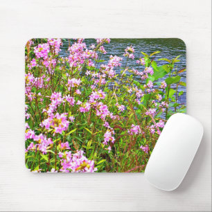 Tapis De Souris Nature, vert, fleur sauvage, rose, eau