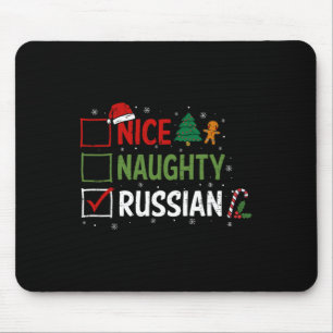 Tapis De Souris Naughty Nice Pyjamas de Noël russe Père Noël