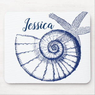 Tapis De Souris Nautilus Coquille et Starfish Marine Life Personna